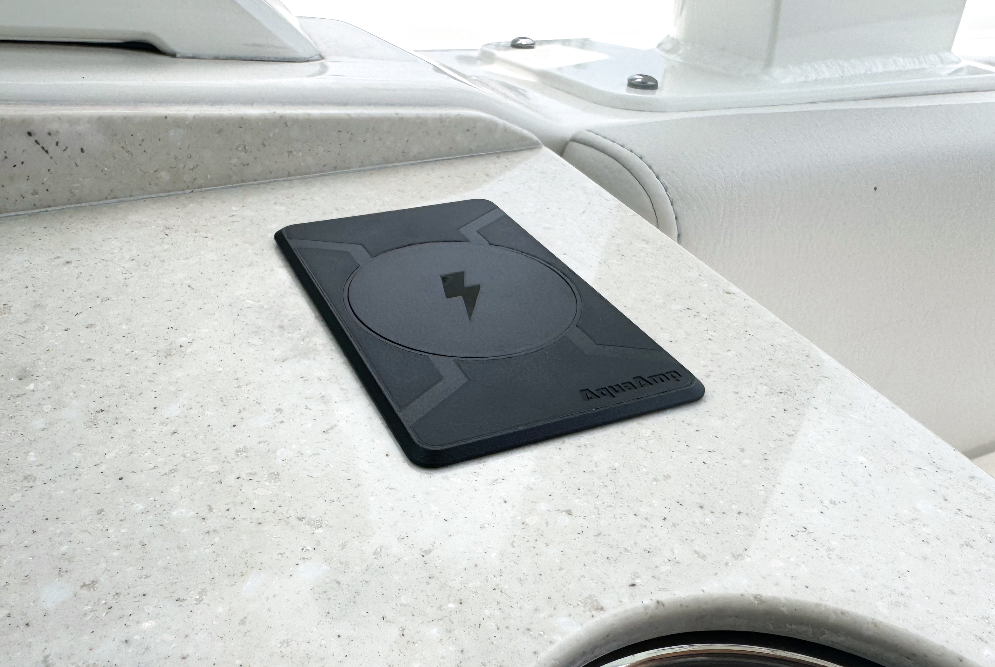 AquaAmp Waterproof Wireless Phone Charger for boats and outdoor furniture