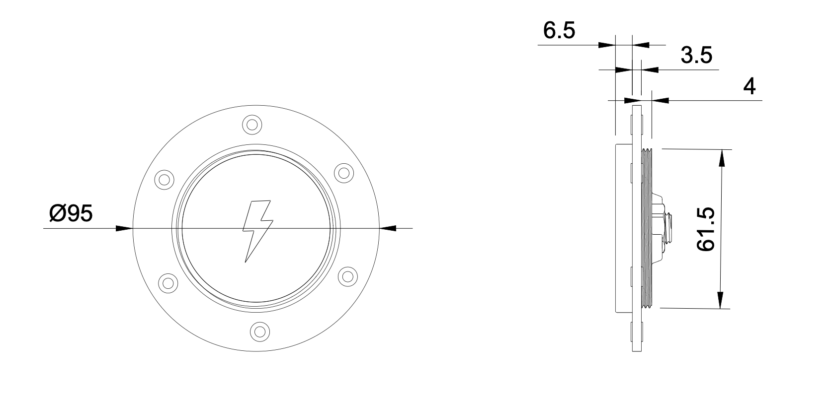 AquaAmp Hidden Phone Charger Dimensions 400 Series