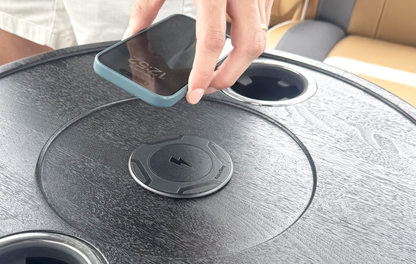 AquaAmp Waterproof Wireless Phone Charger Table MagSafe Qi2 Outdoor Furniture 