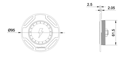 AquaAmp Waterproof Wireless Phone Charger Dimensions