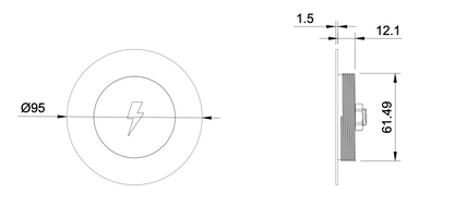 AquaAmp Waterproof Wireless Charger Dimensions