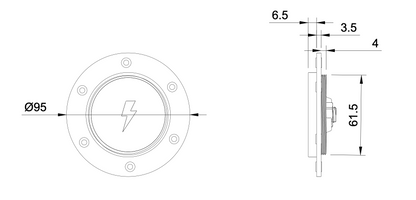 AquaAmp Hidden Phone Charger Dimensions 400 Series