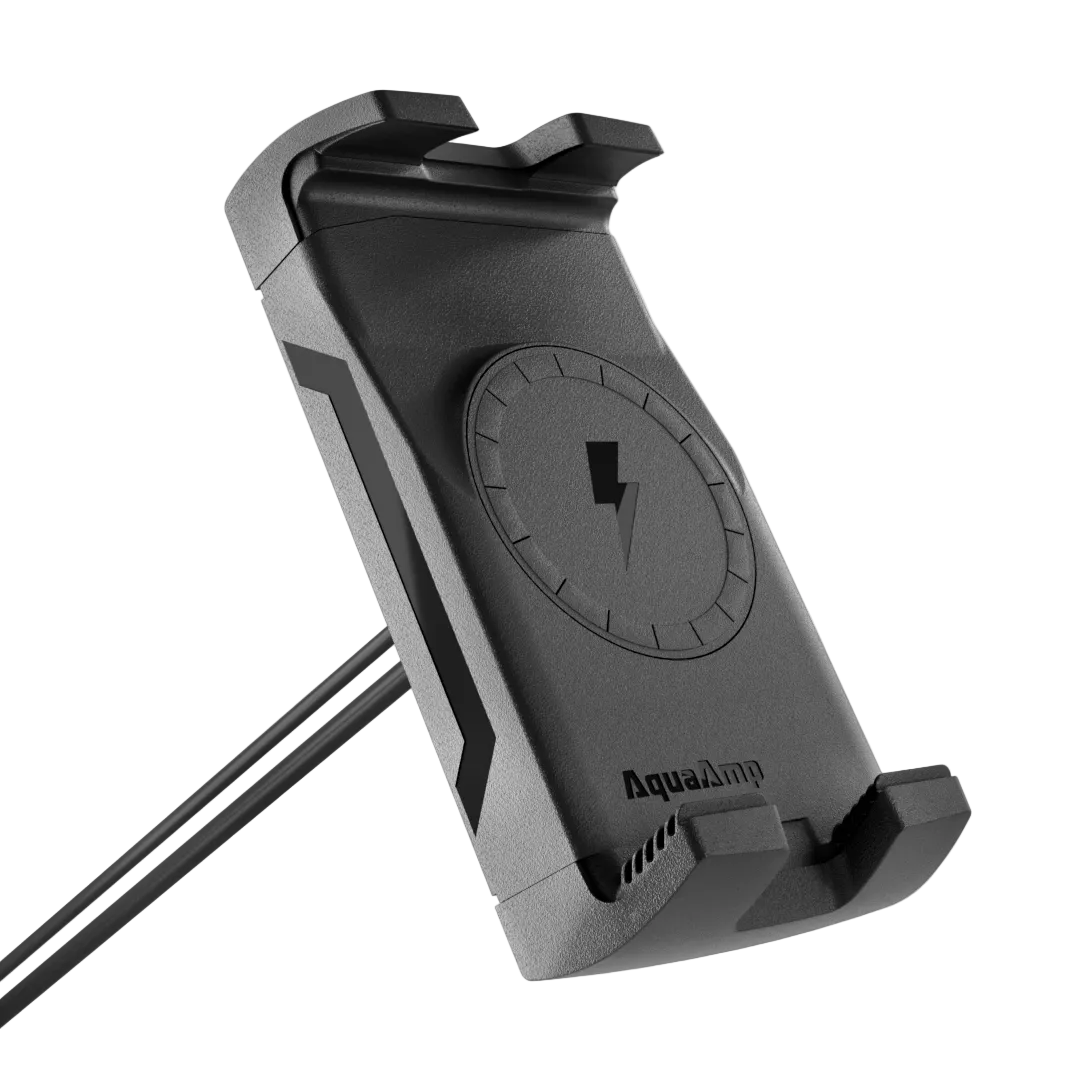 AquaAmp Waterproof phone charger clamping